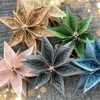 6 Stempelmotive / Set 3 für Faltstern Nr. 8S